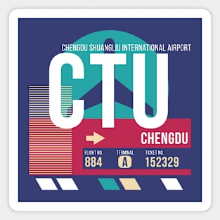 Chengdu, China (CTU) Airport Code Baggage Tag Magnet